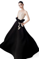 Pearl Symphony Hand-Embellished Satin Couture Gown for women, from MR CRAZY & LADY SEXY, The Viet Concept 