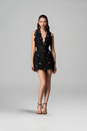 Midnight Blossom Crystal Lace Halter Mini Dress for women, from IHF STUDIO, The Viet Concept