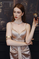 Martha Hand-Embellished Silk Midi Dress for women, from DANG PHONG DESIGNER, The Viet Concept