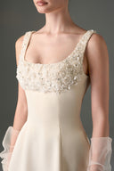 IHF STUDIO • Crystal Embellished Silk Taffeta Trapeze Midi Dress