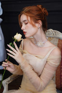 Elfreda Sheer Mesh Evening Maxi Dress for women, from DANG PHONG DESIGNER, The Viet Concept