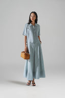 HOBB • Tailored Boxy Linen-Blend Shirt