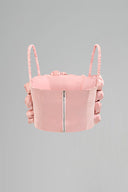 Light Pink Handmade Rolled Rose Bandeau Crop Top for women, from IHF STUDIO, The Viet Concept 