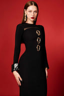 Nyxa Crystal Cape Crepe Gown for women, from DO LONG, The Viet Concept 