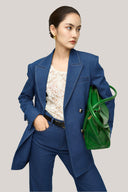 Beverly Straight Peak Lapel Cotton Denim Blazer for women, from HOBB, The Viet Concept 