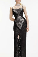 SORAMAME • Gunmetal Grey Tender Hourglass Panelled Maxi Dress