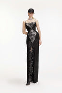 SORAMAME • Gunmetal Grey Tender Hourglass Panelled Maxi Dress