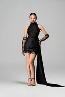 Éclipse Jardin Embellished Lace Halter Mini Dress for women, from IHF STUDIO, The Viet Concept