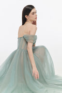 Rosé Lumière Off-Shoulder Tulle Corset Gown for women, from JOSEPHINE, The Viet Concept 
