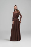 Astra Mocha Chiffon Long Evening Gown for women, from JOSEJOSEPHINE, The Viet Concept