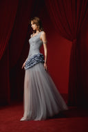 Lavish Asymmetric One-Shoulder Tulle Chiffon Evening Gown for women, from JOSEPHINE, The Viet Concept