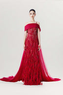 Flame of Love Off-Shoulder 3D Floral Couture Gown for women, from MR CRAZY & LADY SEXY, The Viet Concept 