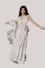 White Lueur Ruffle Maxi Dress for women, from La Vierge, The Viet Concept 