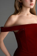 IHF STUDIO • Lyon Velvet Bustier Midi Column Dress