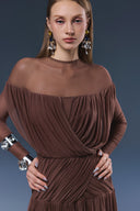 Astra Mocha Chiffon Long Evening Gown for women, from JOSEJOSEPHINE, The Viet Concept