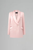 Rosé Asymmetric Silk Taffeta Blazer Dress Rhinestone Chain for women, from IHF STUDIO, The Viet Concept 