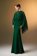 IHF ATELIER • Rouge Royale French Lace Mermaid Evening Gown