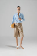 HOBB • Mandarin Collar Cotton Bamboo Shirt