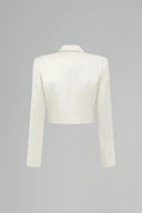 Celestia Ivory Silk Taffeta Cropped Blazer for women, from IHF STUDIO, The Viet Concept 