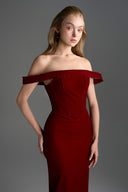 IHF STUDIO • Lyon Velvet Bustier Midi Column Dress