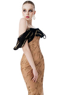 Midnight Lace Embroidered Off-Shoulder Couture Gown for women, from MR CRAZY & LADY SEXY, The Viet Concept 