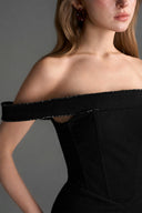 IHF STUDIO • Lyon Velvet Bustier Midi Column Dress