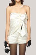  White Cameron Strapless Twisted Organza Top for women, from Das La Vie, The Viet Concept 