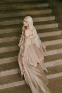 Cynthia Asymmetric Rose Ruffle Maxi Dress for women, from WHITE PLAN, The Viet Concept