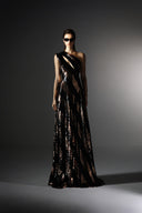 Starlinger One-Shoulder Sequin Cut-Out Floor-Length Dress for women, from SORAMAME, The Viet Concept
