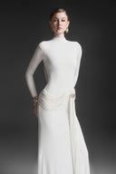 Corvina Rouge Draped Floor-Length Gown for women, from MAISON DES COPAINS, The Viet Concept 