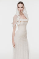 L'ALLÉE • Corset Lace Gown with Sheer Cape