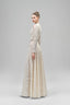 Cream Celestine A-line Cold Shoulder Sleeved Lace Floor Length Dress for women, from Maison Des Copains, The Viet Concept