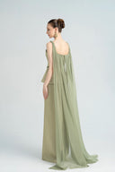 21SIX • Mirabel Silk Taffeta & Silk Crystal Floral Cape Gown