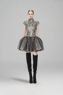 SORAMAME • Aeon Champagne Sequin Ruffle Mini Dress for women, from SORAMAME, The Viet Concept