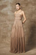 Olia Éthérée Pleated Chiffon Maxi Dress for women, from BYDI, The Viet Concept