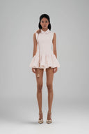Beige Joan Sleeveless Mini Dress for women, from Huelley Rose, The Viet Concept 
