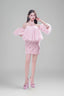 Mauve Straight Spaghetti Strap Sleeved Organza Voile Shirt for women, from Lam Khue, The Viet Concept 