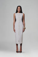 White Sleeveless Linen Dress for women, from Keira Tong, The Viet Concept 