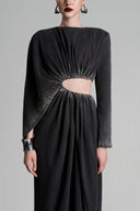  Asymmetric Sleeve Cut-Out Waist Dress for women, from GVLUX, The Viet Concept 
