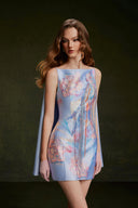 VONTIER DE MONTIER • Songbird Winged Taffeta A-Line Mini Dress With Detachable Cape