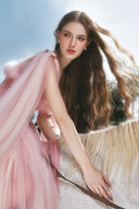 Juliette Ruffle Trim Mesh A-Line Evening Gown for women, from LINH PHUNG, The Viet Concept