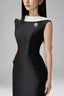 Monarch Sheath Boat Neck Taffeta Midi Dress for women, from Lam Khue, The Viet Concept 