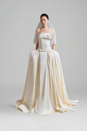 Pure Dynasty Heritage Corset Satin Silk Bridal Gown for women, from LINH DOAN, The Viet Concept