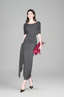 Gray Chiara Off-shoulder Top for women, from Lam. Syudio, The Viet Concept