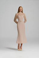 WHITE PLAN • Jordan Pink Carolan Lace Midi Cocktail Dress