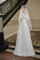 LARMES • Matilda Ivory Ruffled Evening Gown