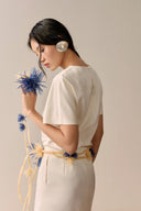 LECIA • Bloom Ivory Floral Embellished Satin Mini Dress