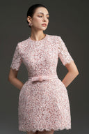 Sequin Floral Lace Crystal Bow Couture Mini Dress for women, from IHF ATUDIO, The Viet Concept 