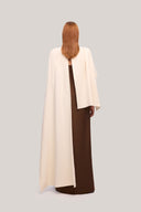 Cream Da Asymmetric High Neck Cotton Cape for women, from TINH, The Viet Concept 