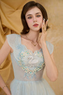 Liana Guipure Lace Tulle Midi Dress for women, from MADDY HATES ROSE, The Viet Concept